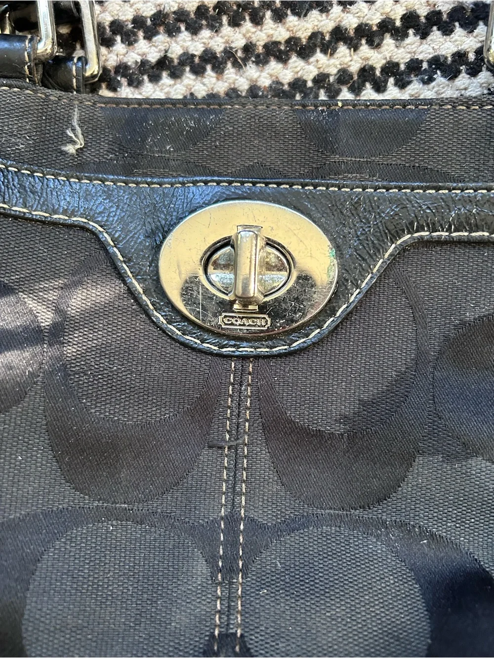 Vintage Coach Black Signature Satchel
